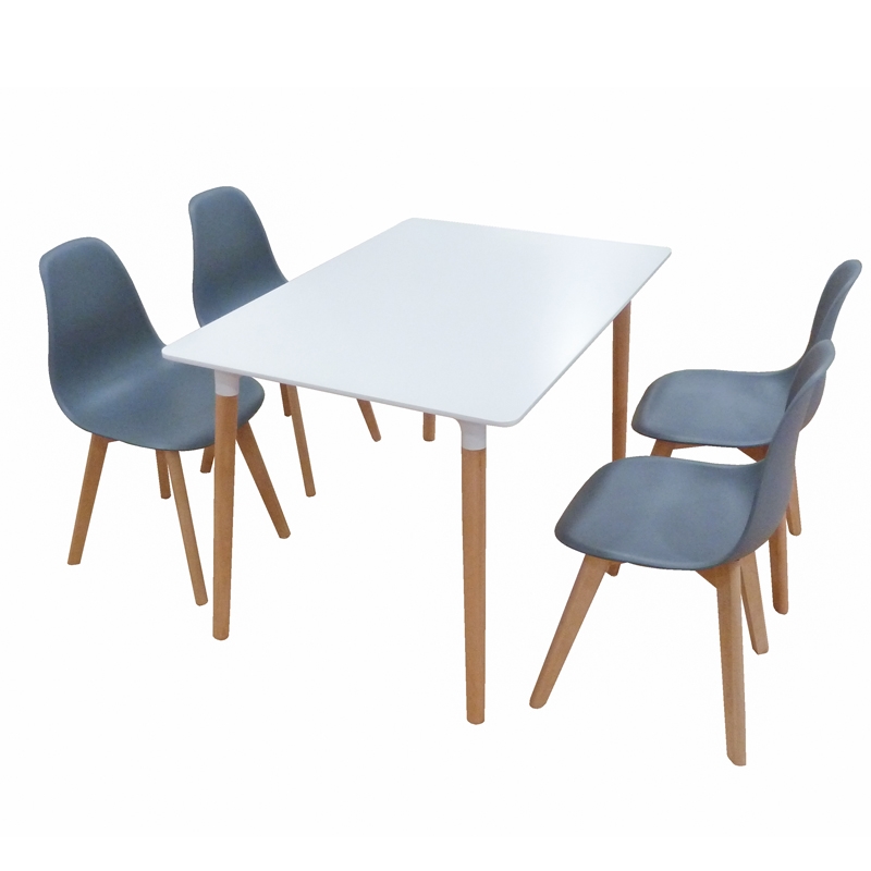 ZITA PLUS Σετ Τραπεζαρίας Loft Plus Grey Randy 5τμχ 120Χ80X72εκ. 20.9903