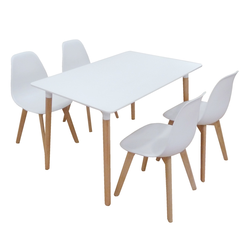 ZITA PLUS Σετ Τραπεζαρίας Loft Plus White Randy 5τμχ 120Χ80X72εκ. 20.9904