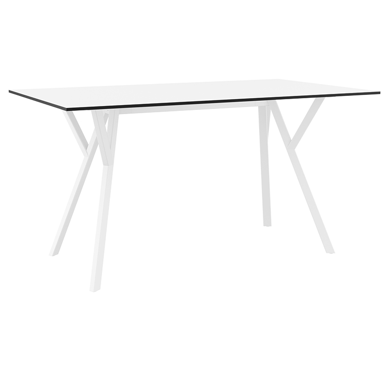 SIESTA MAX ΤΡΑΠΕΖΙ 140X80Χ74εκ. WHITE LAMINATE 12mm 140X80Χ74εκ.20.0826