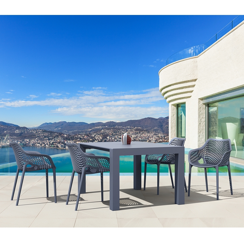 SIESTA Σετ Τραπεζαρίας 5τμχ Vegas Air XL Dark Grey 100X100/140Χ75εκ. 20.9975 SIESTA Σετ Τραπεζαρίας 5τμχ Vegas Air XL Dark Grey 100X100/140Χ75εκ. 20.9975