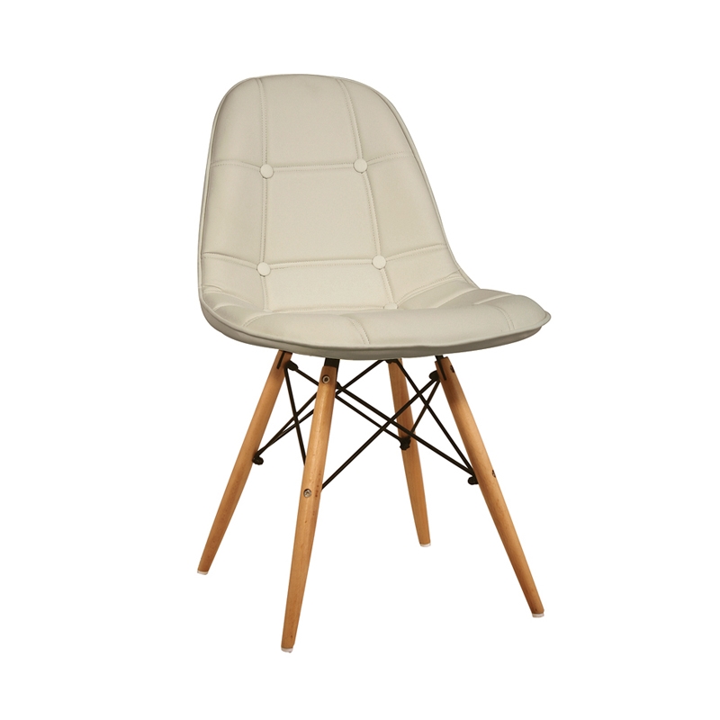ZITA PLUS Καρέκλα Τραπεζαρίας Ξύλινη 4τμχ Amanta Cream PU 44x54x43-83εκ. 44X54X43-83εκ.10.0080.S
