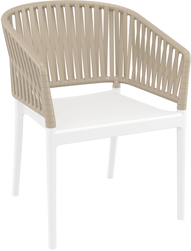 SIESTA PORTOFINO WHITE/TAUPE ΠΟΛΥΘΡΟΝΑ ΠΟΛ/ΝΙΟΥ 58X58X80εκ.20.0876