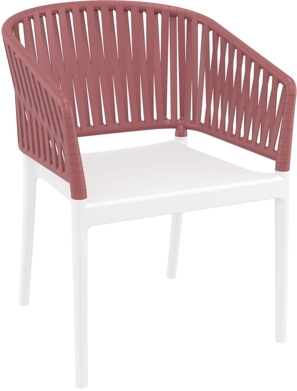 SIESTA PORTOFINO WHITE/MARSALA ΠΟΛΥΘΡΟΝΑ ΠΟΛ/ΝΙΟΥ 58X58X80εκ.20.0877