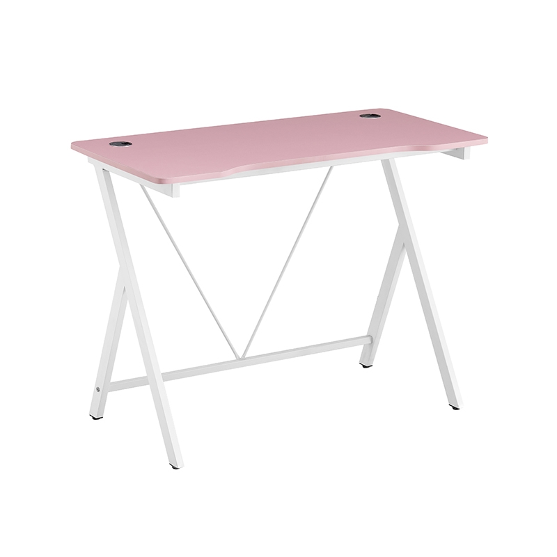 ZITA PLUS ΓΡΑΦΕΙΟ 100X50X75εκ.ΡΟΖ MDF/ΛΕΥΚΟ ΜΕΤΑΛΛΙΚΟ 100X50X75εκ.12.0064