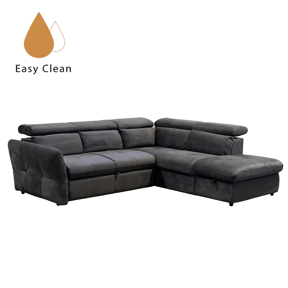Liberta MONSERAT ΚΑΝΑΠΕΣ ΚΡΕΒΑΤΙ ΓΩΝΙΑ ΔΕΞΙΑ ΑΝΘΡΑΚΙ 254x224xH90cm 254x224xH90cm 01-2602