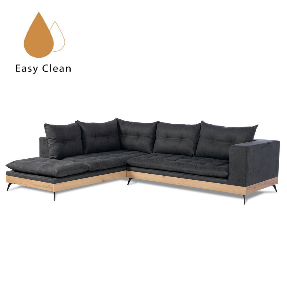 Liberta LEGNO ΚΑΝΑΠΕΣ ΓΩΝΙΑ ΑΡΙΣΤΕΡΗ ΑΝΘΡΑΚΙ POLO1322 290x240xH80cm 290x240xH80cm 01-3508