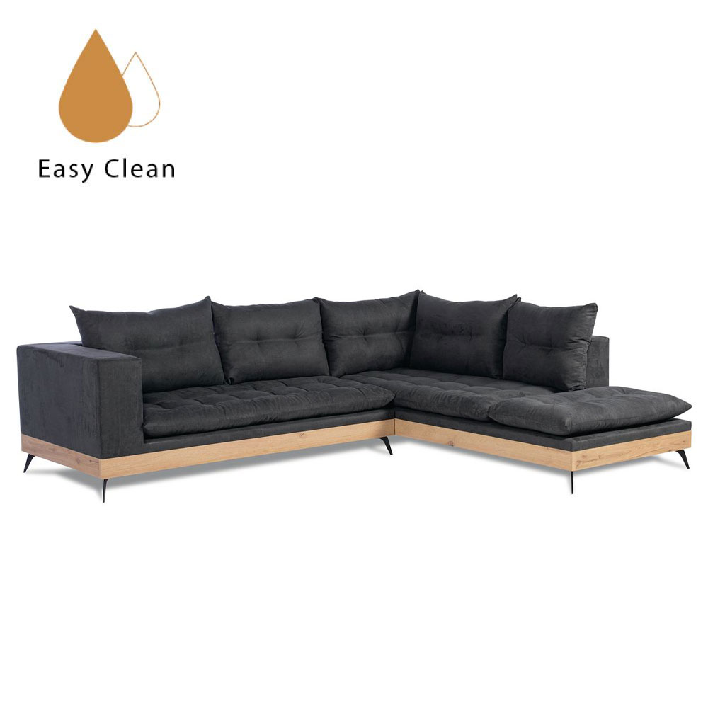Liberta LEGNO ΚΑΝΑΠΕΣ ΓΩΝΙΑ ΔΕΞΙΑ ΑΝΘΡΑΚΙ POLO1322 290x240xH80cm 290x240xH80cm 01-3509
