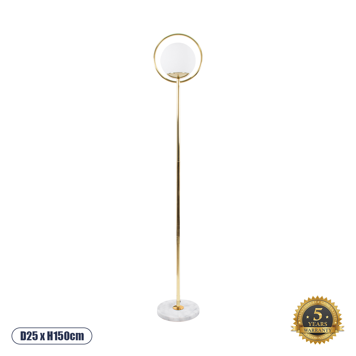 01541 GloboStar® VERSAILLES 01541 Μοντέρνο Επιδαπέδιο Φωτιστικό Μονόφωτο 1 x E27 IP20 Χρυσό Αλουμίνιο, Λευκό Γυαλί με Γκρι Μάρμαρο – Μ25 x Π25 x Υ150cm 01541 GloboStar® VERSAILLES 01541 Μοντέρνο Επιδαπέδιο Φωτιστικό Μονόφωτο 1 x E27 IP20 Χρυσό Αλουμίνιο, Λευκό Γυαλί με Γκρι Μάρμαρο – Μ25 x Π25 x Υ150cm