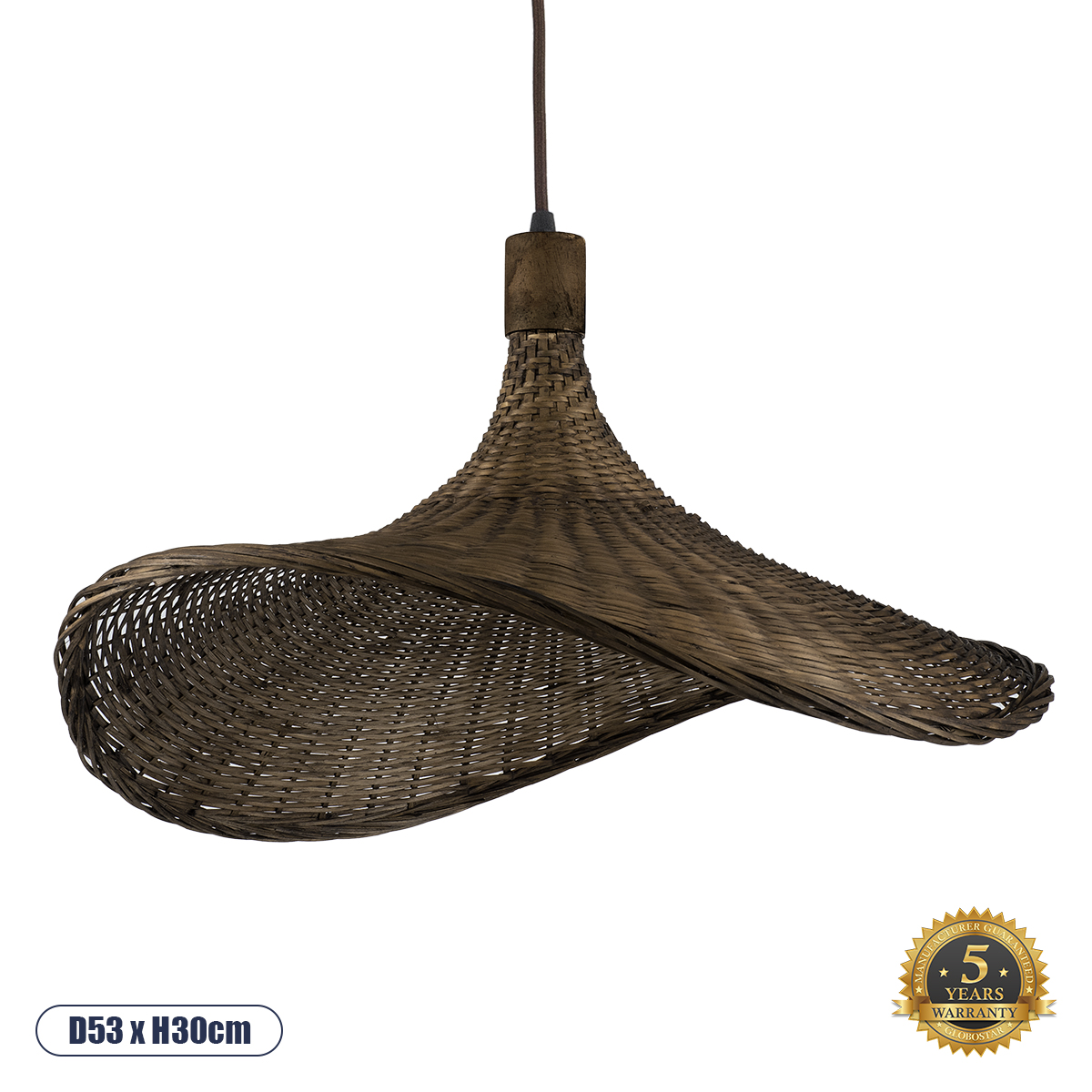 01720 GloboStar® CUBA 01720 Boho Κρεμαστό Φωτιστικό Ανάρτηση Μονόφωτο 1 x E27 IP20 Καφέ Ξύλο – Μ53 x Π53 x Υ30cm 01720 GloboStar® CUBA 01720 Boho Κρεμαστό Φωτιστικό Ανάρτηση Μονόφωτο 1 x E27 IP20 Καφέ Ξύλο – Μ53 x Π53 x Υ30cm
