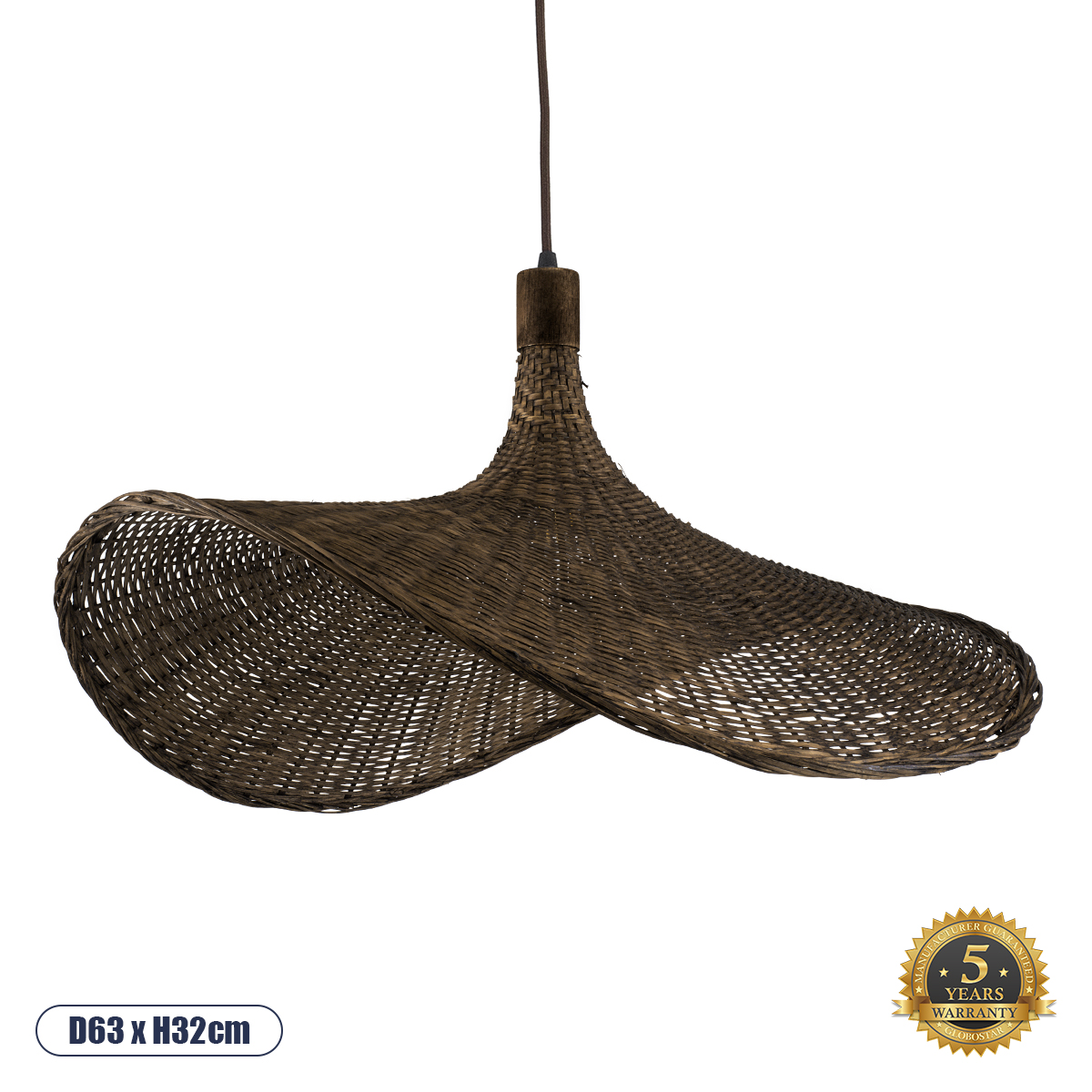 01722 GloboStar® CUBA 01722 Boho Κρεμαστό Φωτιστικό Ανάρτηση Μονόφωτο 1 x E27 IP20 Καφέ Ξύλο – Μ63 x Π63 x Υ32cm 01722 GloboStar® CUBA 01722 Boho Κρεμαστό Φωτιστικό Ανάρτηση Μονόφωτο 1 x E27 IP20 Καφέ Ξύλο – Μ63 x Π63 x Υ32cm