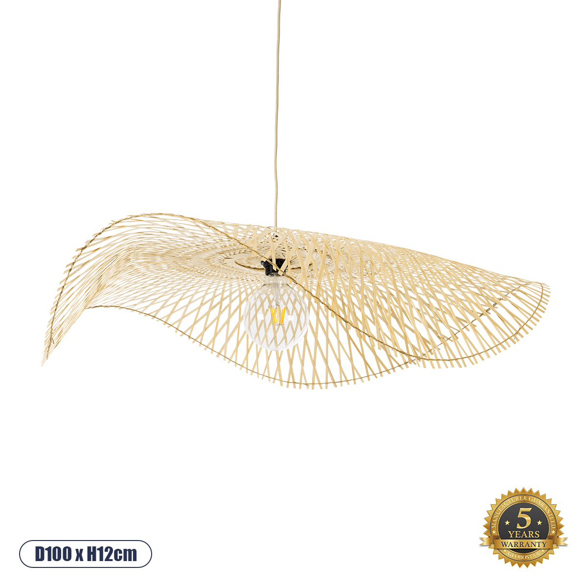 01842 GloboStar® MELEMELE 01842 Boho Κρεμαστό Φωτιστικό Πλέγμα Μονόφωτο 1 x E27 IP20 Μπεζ Ξύλο – Μ100 x Π100 x Υ12cm 01842 GloboStar® MELEMELE 01842 Boho Κρεμαστό Φωτιστικό Πλέγμα Μονόφωτο 1 x E27 IP20 Μπεζ Ξύλο – Μ100 x Π100 x Υ12cm