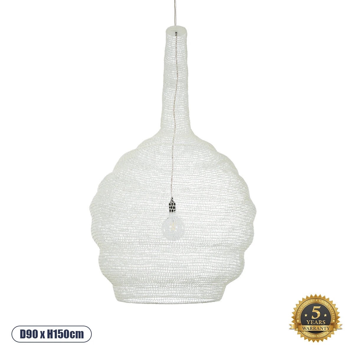 01886 GloboStar® KENTUCKY 01886 Vintage Κρεμαστό Φωτιστικό Πλέγμα Μονόφωτο 1 x E27 IP20 Μπεζ Μέταλλο – Μ90 x Π90 x Υ150cm 01886 GloboStar® KENTUCKY 01886 Vintage Κρεμαστό Φωτιστικό Πλέγμα Μονόφωτο 1 x E27 IP20 Μπεζ Μέταλλο – Μ90 x Π90 x Υ150cm