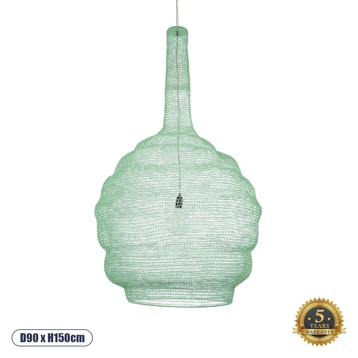 01888 GloboStar® KENTUCKY 01888 Vintage Κρεμαστό Φωτιστικό Πλέγμα Μονόφωτο 1 x E27 IP20 Τιρκουάζ Μέταλλο – Μ90 x Π90 x Υ150cm 01888 GloboStar® KENTUCKY 01888 Vintage Κρεμαστό Φωτιστικό Πλέγμα Μονόφωτο 1 x E27 IP20 Τιρκουάζ Μέταλλο – Μ90 x Π90 x Υ150cm