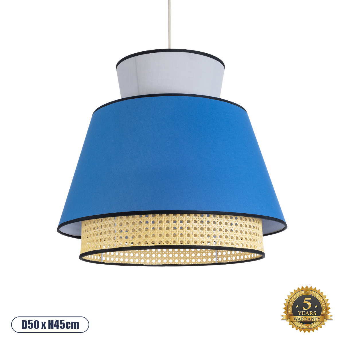 01918 GloboStar® GLOBOSTAR® SAIGE 01918 Boho Κρεμαστό Φωτιστικό Οροφής με Ντουί 1 x E27 AC 220-240V IP20 - Πολύχρωμο - Μ50 x Π50 x Υ45cm