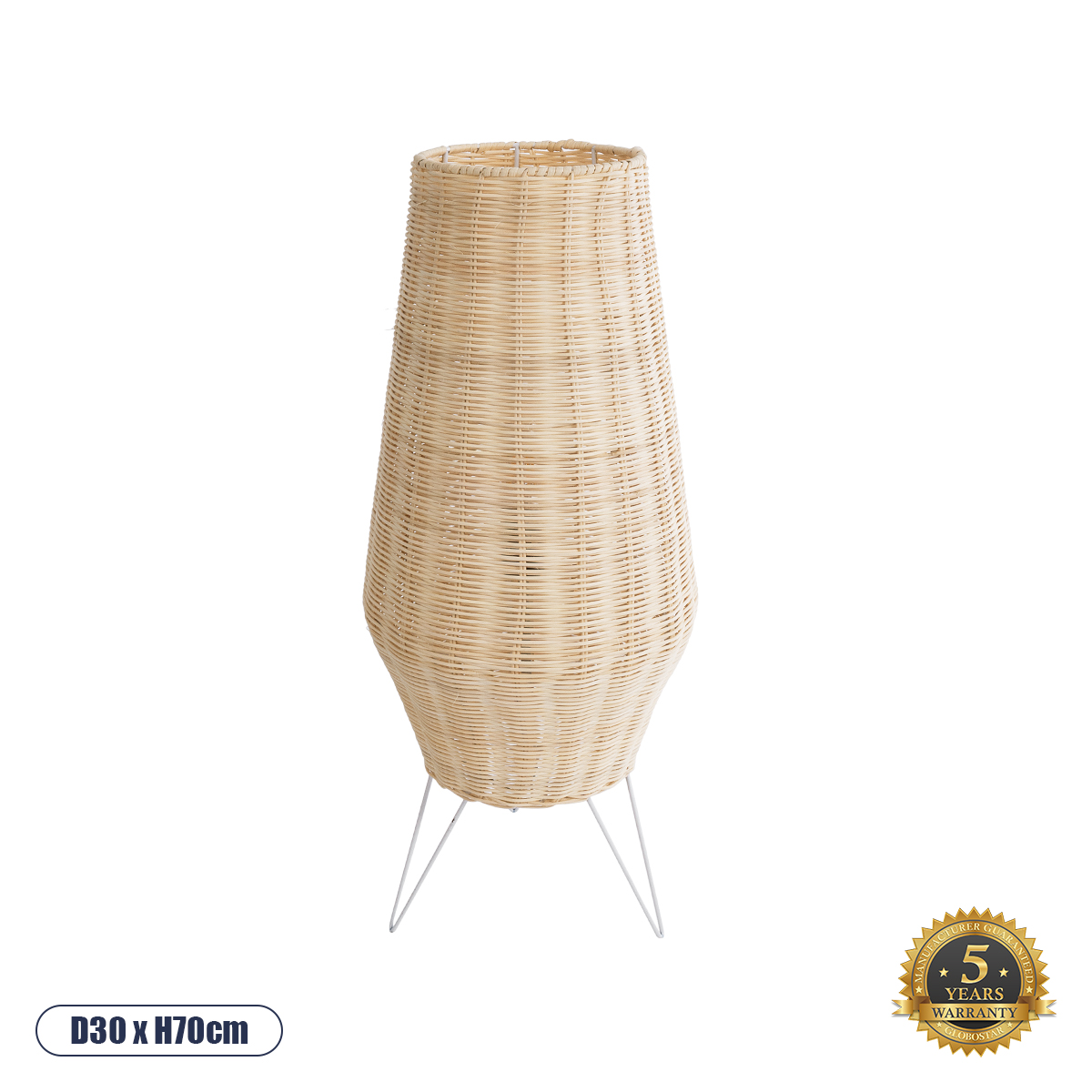 02012 GloboStar® BOLSON 02012 Boho Επιδαπέδιο Φωτιστικό Μονόφωτο 1 x E27 IP20 Μπεζ Ξύλο με Λευκό Μέταλλο – Μ30 x Π30 x Υ70cm 02012 GloboStar® BOLSON 02012 Boho Επιδαπέδιο Φωτιστικό Μονόφωτο 1 x E27 IP20 Μπεζ Ξύλο με Λευκό Μέταλλο – Μ30 x Π30 x Υ70cm