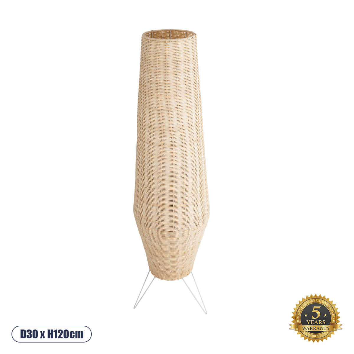 02013 GloboStar® BOLSON 02013 Boho Επιδαπέδιο Φωτιστικό Μονόφωτο 1 x E27 IP20 Μπεζ Ξύλο με Λευκό Μέταλλο – Μ30 x Π30 x Υ120cm 02013 GloboStar® BOLSON 02013 Boho Επιδαπέδιο Φωτιστικό Μονόφωτο 1 x E27 IP20 Μπεζ Ξύλο με Λευκό Μέταλλο – Μ30 x Π30 x Υ120cm