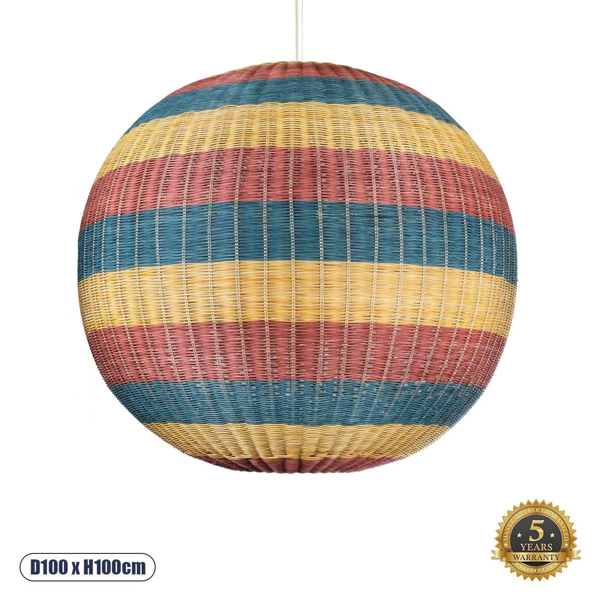 02064 GloboStar® CABALLEROS 02064 Boho Κρεμαστό Φωτιστικό Μπάλα Μονόφωτο 1 x E27 IP20 Πολύχρωμο Ξύλο – Μ100 x Π100 x Υ100cm 02064 GloboStar® CABALLEROS 02064 Boho Κρεμαστό Φωτιστικό Μπάλα Μονόφωτο 1 x E27 IP20 Πολύχρωμο Ξύλο – Μ100 x Π100 x Υ100cm