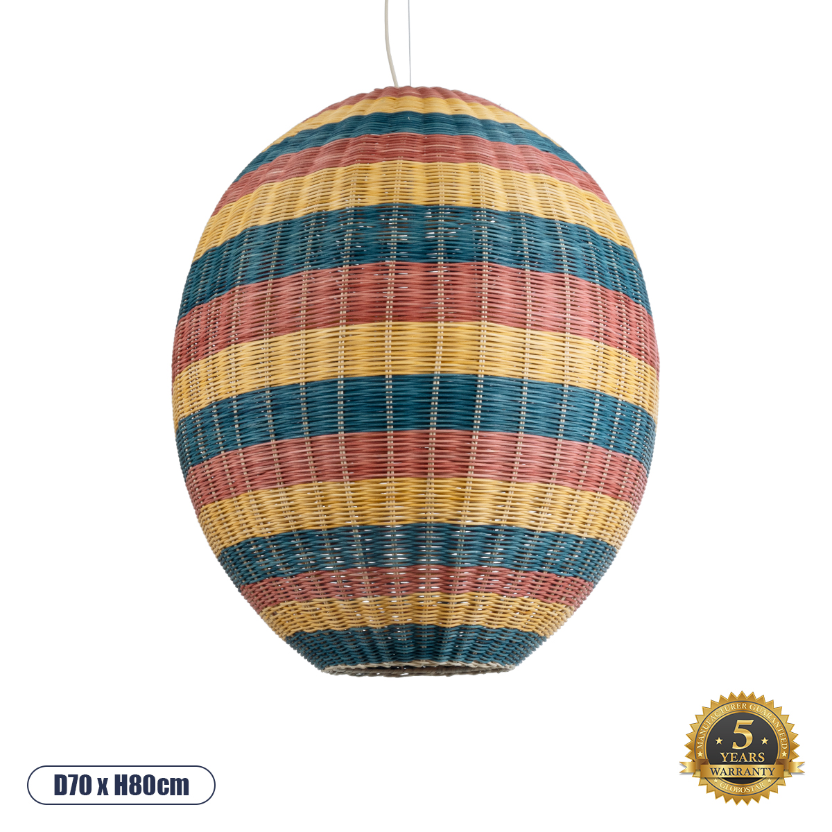 02066 GloboStar® CABALLEROS 02066 Boho Κρεμαστό Φωτιστικό Πλέγμα Μονόφωτο 1 x E27 IP20 Πολύχρωμο Ξύλο – Μ70 x Π70 x Υ80cm 02066 GloboStar® CABALLEROS 02066 Boho Κρεμαστό Φωτιστικό Πλέγμα Μονόφωτο 1 x E27 IP20 Πολύχρωμο Ξύλο – Μ70 x Π70 x Υ80cm
