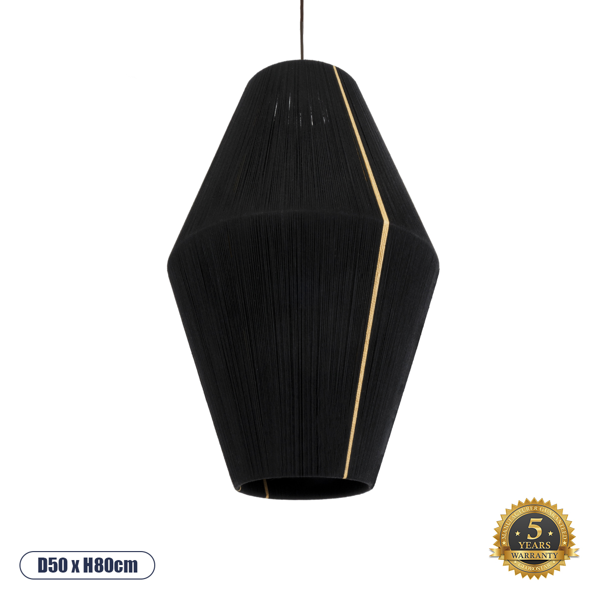 02078 GloboStar® SALERNO 02078 Boho Κρεμαστό Φωτιστικό Πλέγμα Μονόφωτο 1 x E27 IP20 Μαύρο & Μπεζ Σχοινί – Μ50 x Π50 x Υ80cm 02078 GloboStar® SALERNO 02078 Boho Κρεμαστό Φωτιστικό Πλέγμα Μονόφωτο 1 x E27 IP20 Μαύρο & Μπεζ Σχοινί – Μ50 x Π50 x Υ80cm