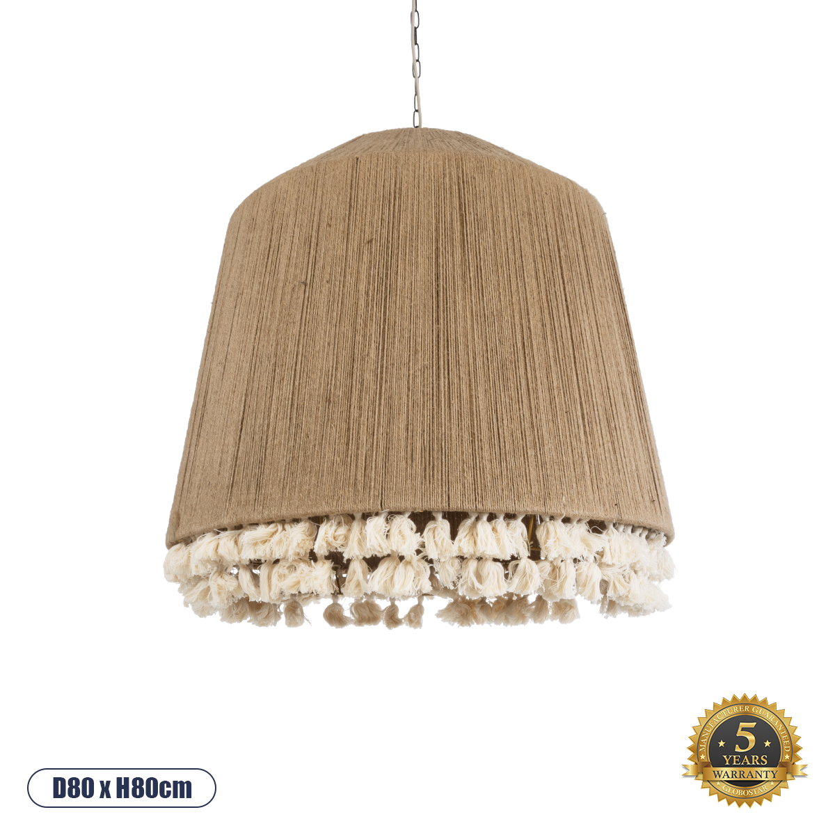 02093 GloboStar® PUERTORICO 02093 Boho Κρεμαστό Φωτιστικό Καμπάνα Τρίφωτο 3 x E27 IP20 Μπεζ & Λευκό Σχοινί – Μ80 x Π80 x Υ80cm 02093 GloboStar® PUERTORICO 02093 Boho Κρεμαστό Φωτιστικό Καμπάνα Τρίφωτο 3 x E27 IP20 Μπεζ & Λευκό Σχοινί – Μ80 x Π80 x Υ80cm