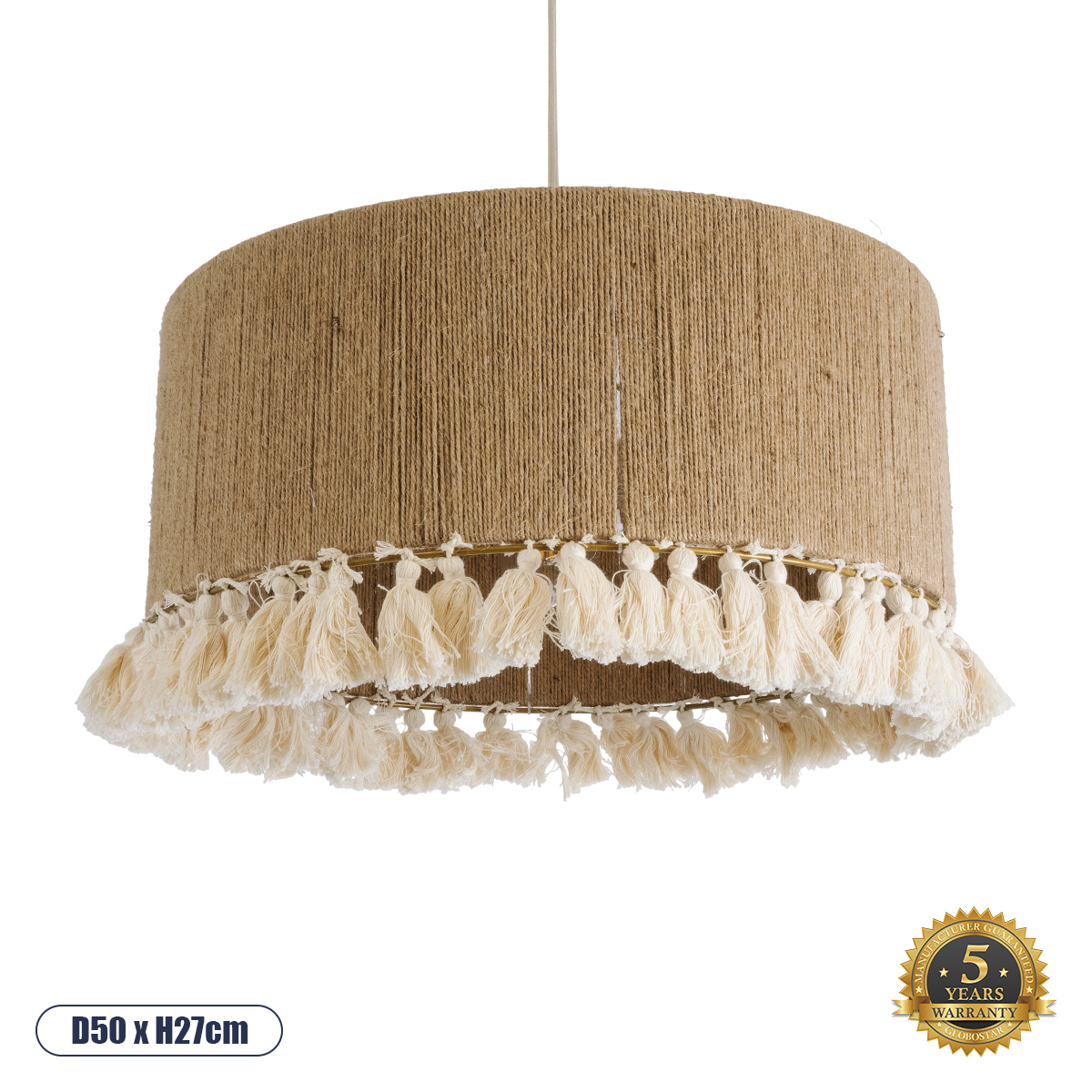 02094 GloboStar® PUERTORICO 02094 Boho Κρεμαστό Φωτιστικό Καπέλο Μονόφωτο 1 x E27 IP20 Μπεζ & Λευκό Σχοινί – Μ50 x Π50 x Υ27cm 02094 GloboStar® PUERTORICO 02094 Boho Κρεμαστό Φωτιστικό Καπέλο Μονόφωτο 1 x E27 IP20 Μπεζ & Λευκό Σχοινί – Μ50 x Π50 x Υ27cm