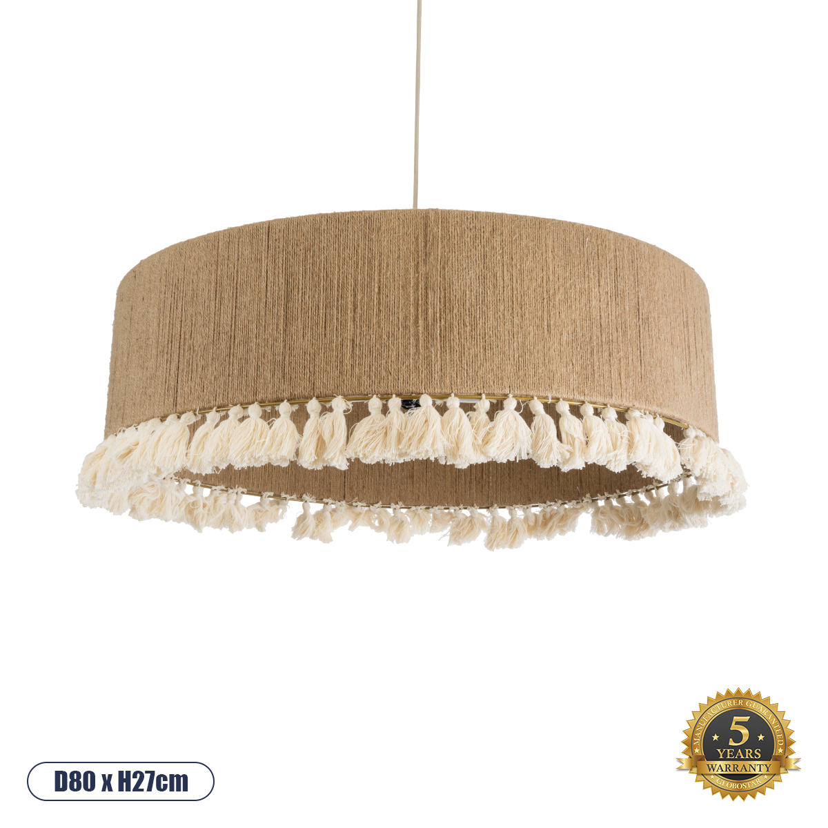 02095 GloboStar® PUERTORICO 02095 Boho Κρεμαστό Φωτιστικό Καπέλο Τριφωτο 3 x E27 IP20 Μπεζ & Λευκό Σχοινί – Μ80 x Π80 x Υ27cm 02095 GloboStar® PUERTORICO 02095 Boho Κρεμαστό Φωτιστικό Καπέλο Τριφωτο 3 x E27 IP20 Μπεζ & Λευκό Σχοινί – Μ80 x Π80 x Υ27cm