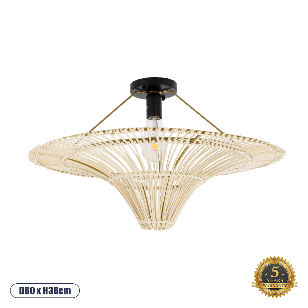 02152 GloboStar® PALERMO 02152 Boho Κρεμαστό Φωτιστικό Πλέγμα Μονόφωτο 1 x E27 IP20 Μπεζ Ξύλο – Μ60 x Π60 x Υ36cm 02152 GloboStar® PALERMO 02152 Boho Κρεμαστό Φωτιστικό Πλέγμα Μονόφωτο 1 x E27 IP20 Μπεζ Ξύλο – Μ60 x Π60 x Υ36cm