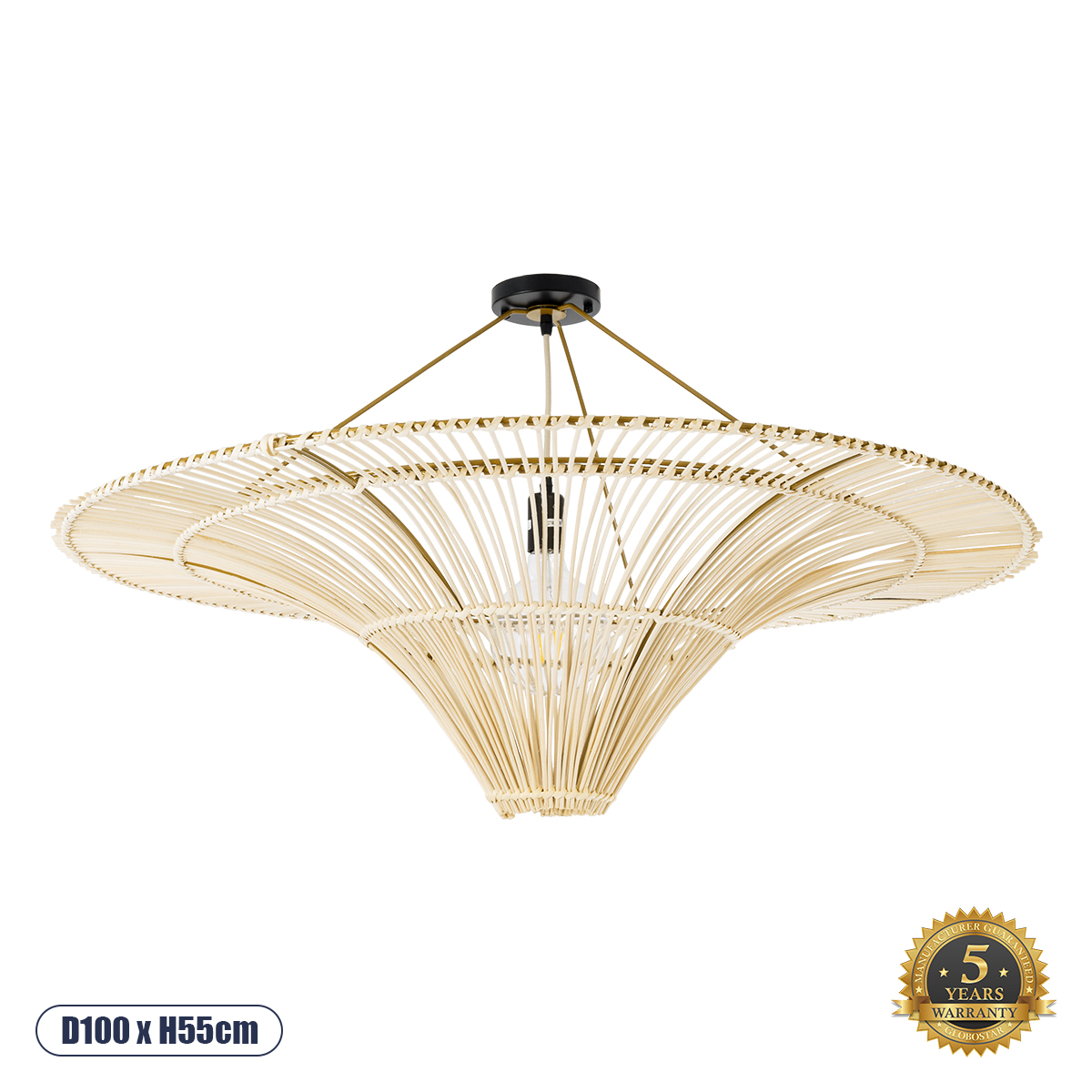 02153 GloboStar® PALERMO 02153 Boho Φωτιστικό Οροφής Πλέγμα Μονόφωτο 1 x E27 IP20 Μπεζ Ξύλο – Μ100 x Π100 x Υ55cm 02153 GloboStar® PALERMO 02153 Boho Φωτιστικό Οροφής Πλέγμα Μονόφωτο 1 x E27 IP20 Μπεζ Ξύλο – Μ100 x Π100 x Υ55cm