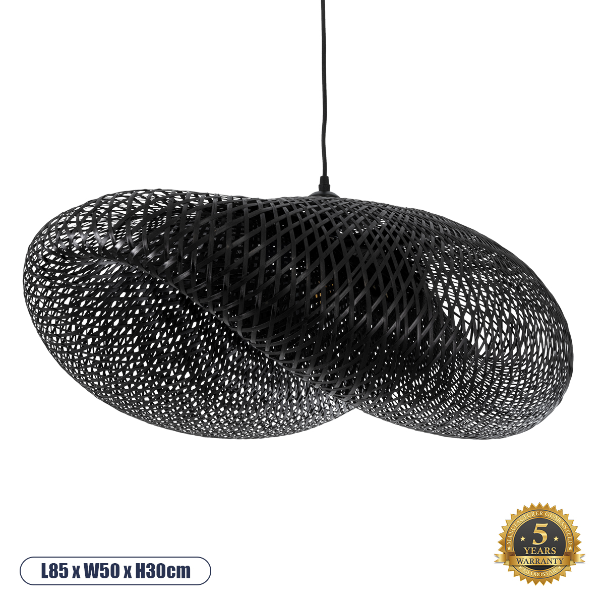 02202 GloboStar® MEXICO 02202 Boho Κρεμαστό Φωτιστικό Πλέγμα Μονόφωτο 1 x E27 IP20 Μαύρο Ξύλο – Μ85 x Π50 x Υ30cm 02202 GloboStar® MEXICO 02202 Boho Κρεμαστό Φωτιστικό Πλέγμα Μονόφωτο 1 x E27 IP20 Μαύρο Ξύλο – Μ85 x Π50 x Υ30cm