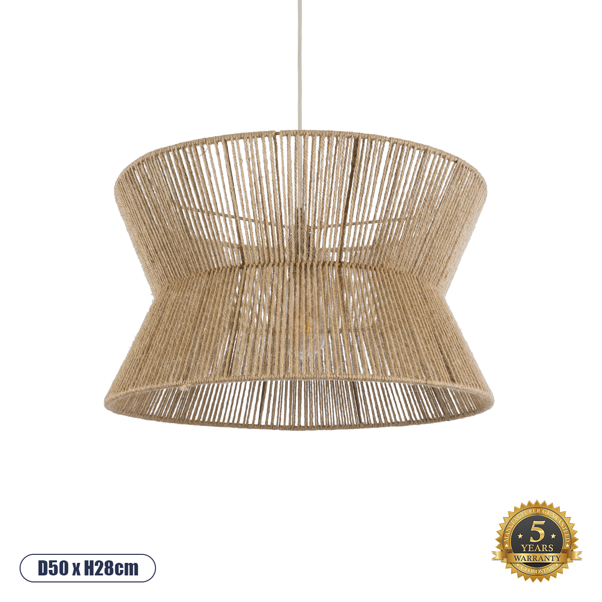 02204 GloboStar® BISBEE 02204 Boho Κρεμαστό Φωτιστικό Πλέγμα Μονόφωτο 1 x E27 IP20 Μπεζ Σχοινί – Μ50 x Π50 x Υ28cm 02204 GloboStar® BISBEE 02204 Boho Κρεμαστό Φωτιστικό Πλέγμα Μονόφωτο 1 x E27 IP20 Μπεζ Σχοινί – Μ50 x Π50 x Υ28cm