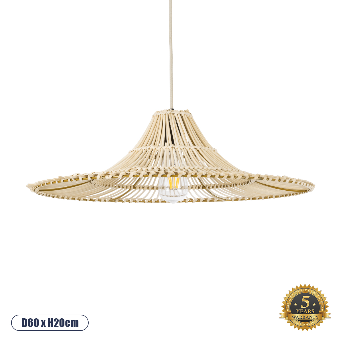 02208 GloboStar® PALERMO 02208 Boho Κρεμαστό Φωτιστικό Πλέγμα Μονόφωτο 1 x E27 IP20 Μπεζ Ξύλο – Μ60 x Π60 x Υ20cm 02208 GloboStar® PALERMO 02208 Boho Κρεμαστό Φωτιστικό Πλέγμα Μονόφωτο 1 x E27 IP20 Μπεζ Ξύλο – Μ60 x Π60 x Υ20cm