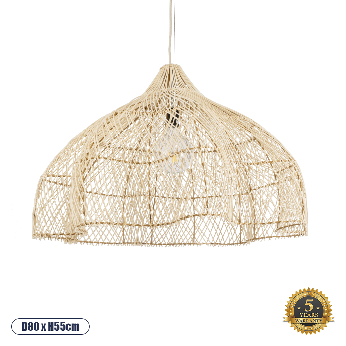 02211 GloboStar® ADEJE 02211 Boho Κρεμαστό Φωτιστικό Πλέγμα Μονόφωτο 1 x E27 IP20 Μπεζ Ξύλο – Μ80 x Π80 x Υ55cm 02211 GloboStar® ADEJE 02211 Boho Κρεμαστό Φωτιστικό Πλέγμα Μονόφωτο 1 x E27 IP20 Μπεζ Ξύλο – Μ80 x Π80 x Υ55cm