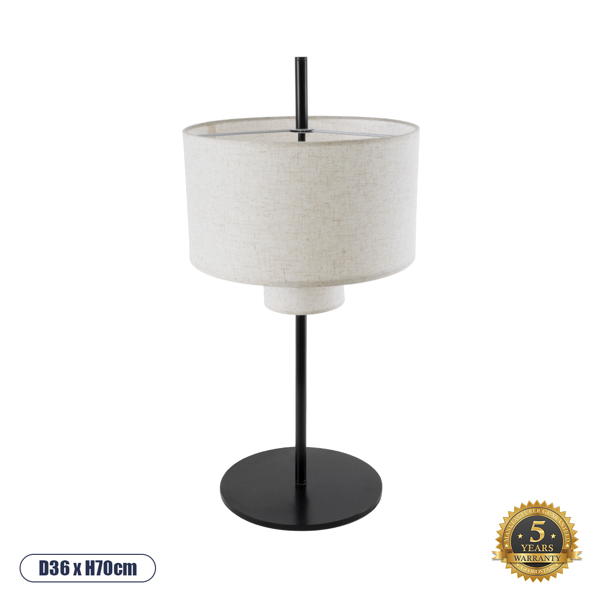 02227 GloboStar® MARIGOLD 02227 Μοντέρνο Επιτραπέζιο Φωτιστικό Πορτατίφ Τρίφωτο 3 x E27 IP20 Μαύρο Μέταλλο με Μπεζ Ύφασμα – M36 x Π36 x Υ70cm 02227 GloboStar® MARIGOLD 02227 Μοντέρνο Επιτραπέζιο Φωτιστικό Πορτατίφ Τρίφωτο 3 x E27 IP20 Μαύρο Μέταλλο με Μπεζ Ύφασμα – M36 x Π36 x Υ70cm
