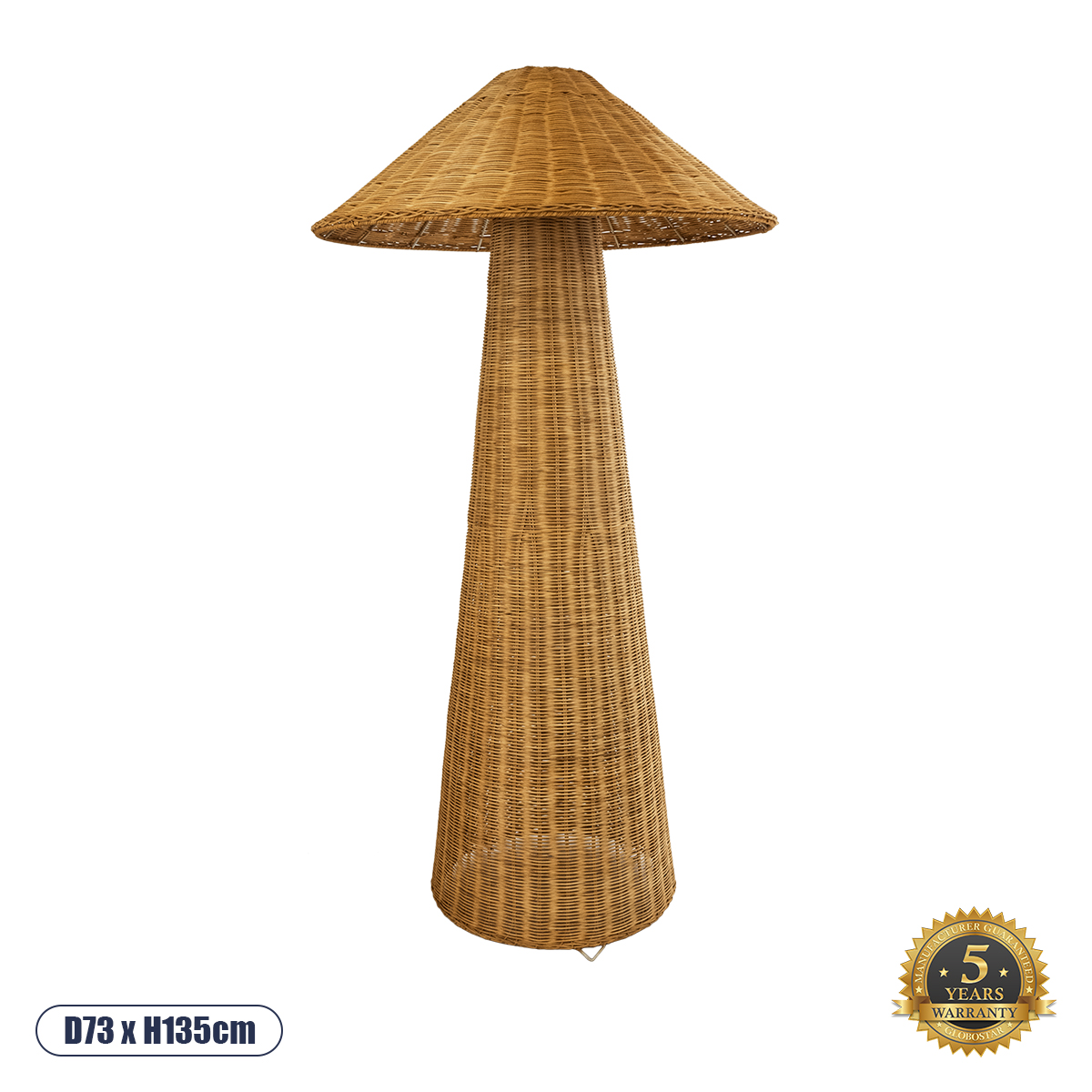 02235 GloboStar® GLOBOSTAR® PERU 02235 Boho Επιδαπέδιο Φωτιστικό με Ντουί 1 x E27 AC 220-240V IP20 - Μπεζ - Μ73 x Π73 x Υ135cm