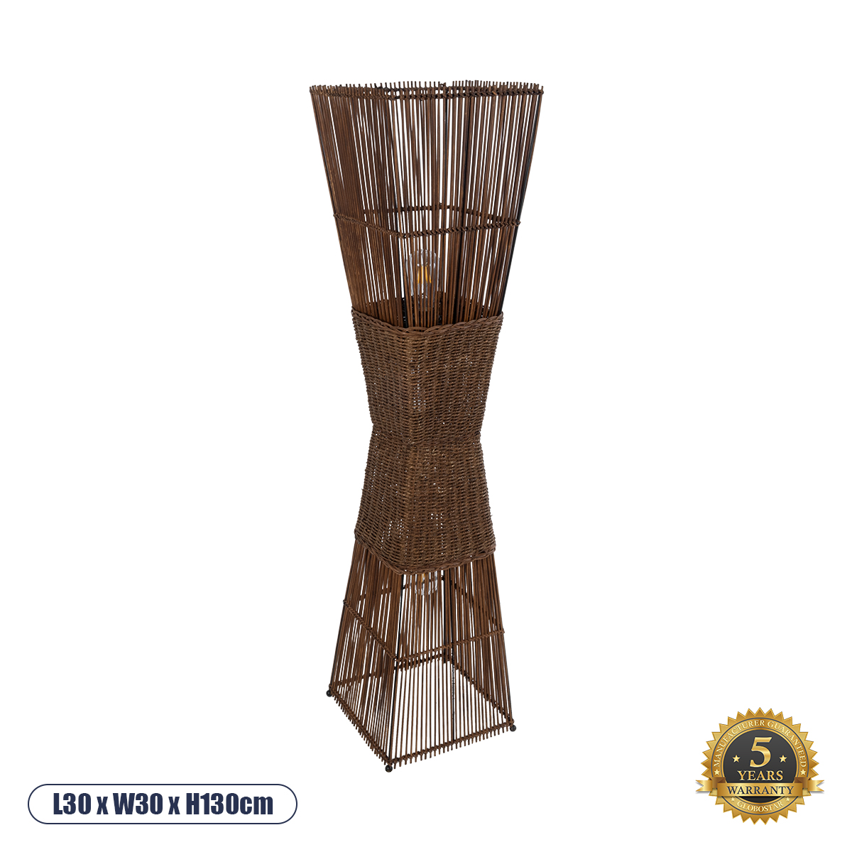 02275 GloboStar® PALMA 02275 Boho Επιδαπέδιο Φωτιστικό Δίφωτο 2 x E27 IP20 Καφέ Ξύλο – Μ30 x Π30 x Υ130cm 02275 GloboStar® PALMA 02275 Boho Επιδαπέδιο Φωτιστικό Δίφωτο 2 x E27 IP20 Καφέ Ξύλο – Μ30 x Π30 x Υ130cm