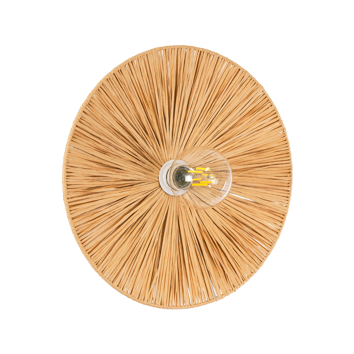 02277 GloboStar® GLOBOSTAR® COLOMBO 02277 Boho Φωτιστικό Τοίχου - Απλίκα με Ντουί 1 x E27 AC 220-240V IP20 - Μπεζ - Μ40 x Π40 x Υ9cm