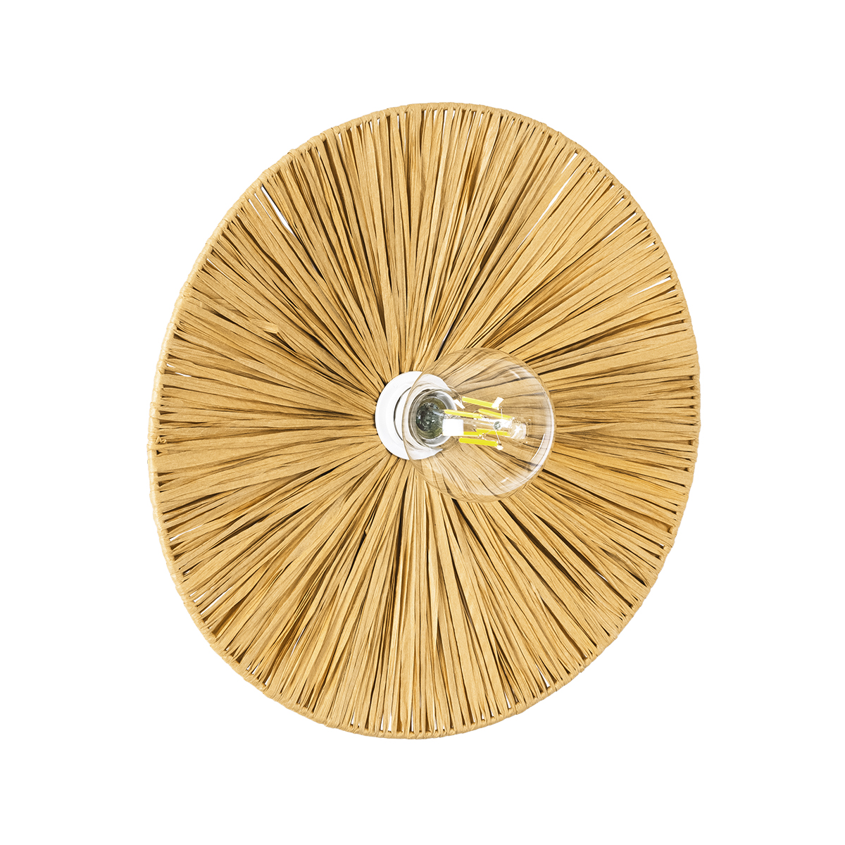 02283 GloboStar® GLOBOSTAR® COLOMBO 02283 Boho Φωτιστικό Τοίχου - Απλίκα με Ντουί 1 x E27 AC 220-240V IP20 - Μπεζ - Μ40 x Π40 x Υ9cm