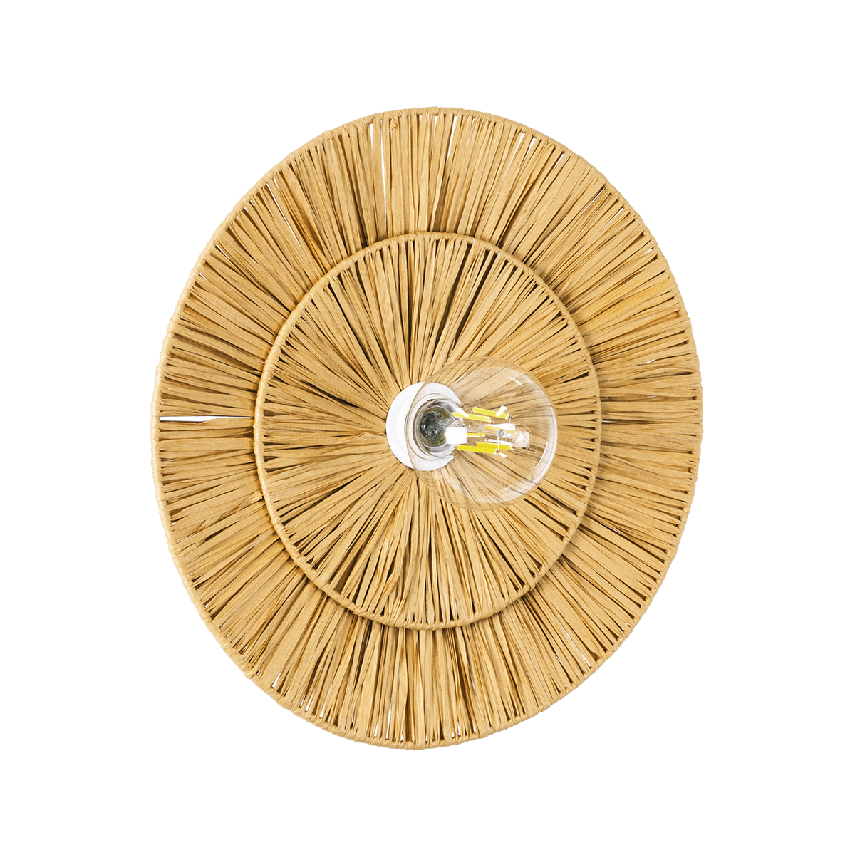 02284 GloboStar® GLOBOSTAR® COLOMBO 02284 Boho Φωτιστικό Τοίχου - Απλίκα με Ντουί 1 x E27 AC 220-240V IP20 - Μπεζ - Μ40 x Π40 x Υ9cm