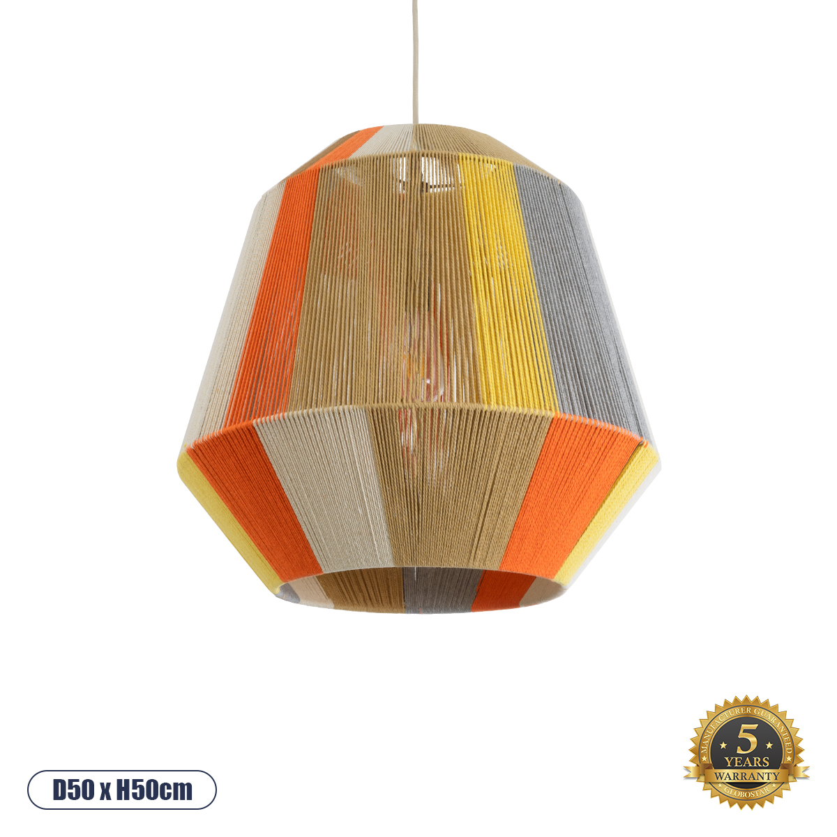 02289 GloboStar® SALERNO 02289 Boho Κρεμαστό Φωτιστικό Πλέγμα Μονόφωτο 1 x E27 IP20 Πολύχρωμο Βαμβακερό Νήμα – Μ50 x Π50 x Υ50cm 02289 GloboStar® SALERNO 02289 Boho Κρεμαστό Φωτιστικό Πλέγμα Μονόφωτο 1 x E27 IP20 Πολύχρωμο Βαμβακερό Νήμα – Μ50 x Π50 x Υ50cm