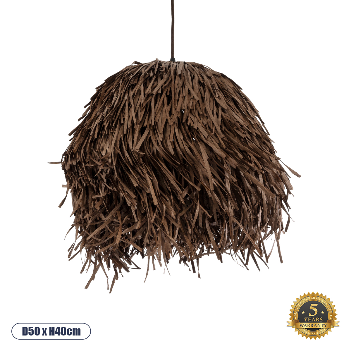 02293 GloboStar® GUADELOUPE 02293 Boho Κρεμαστό Φωτιστικό Καμπάνα Μονόφωτο 1 x E27 IP20 Καφέ Raffia – Μ50 x Π50 x Υ40cm 02293 GloboStar® GUADELOUPE 02293 Boho Κρεμαστό Φωτιστικό Καμπάνα Μονόφωτο 1 x E27 IP20 Καφέ Raffia – Μ50 x Π50 x Υ40cm