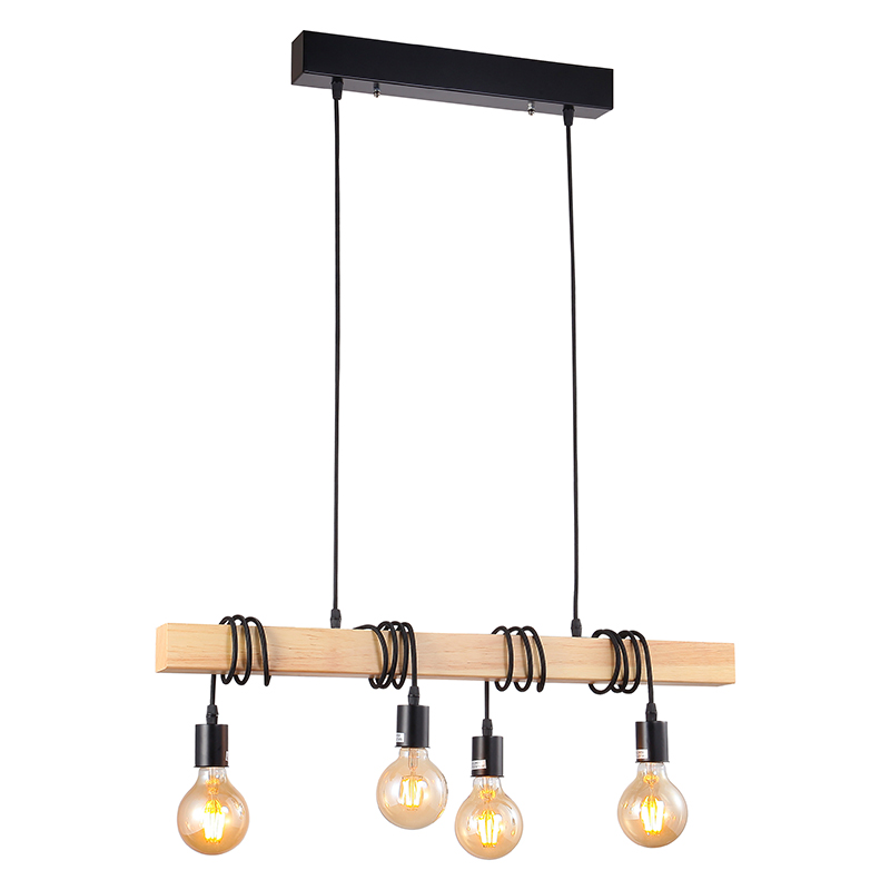 Artekko Rod Φωτιστικό με 4 Λάμπες Ξύλινο Φυσικό (70x10x30)cm Artekko 023-3041