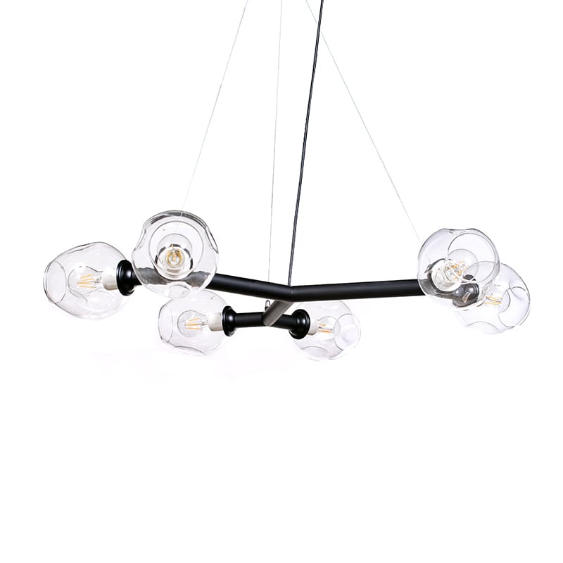 Artekko Street Μαύρο Μεταλλικό Εξάφωτο Φωτιστικό Οροφής (E27) (94x94x80)cm Artekko 023-3167