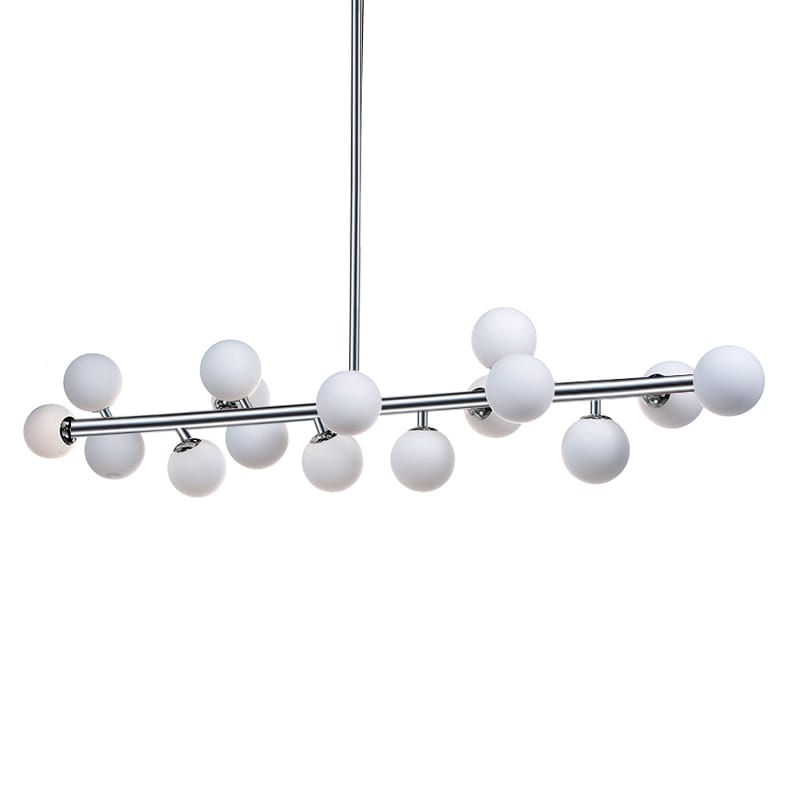 Artekko DNA Ασημί Μεταλλικό Φωτιστικό Οροφής με 16 Λαμπτήρες (G9) και Λευκούς Γλόμπους (140x25x115)cm Artekko 023-3169-CH