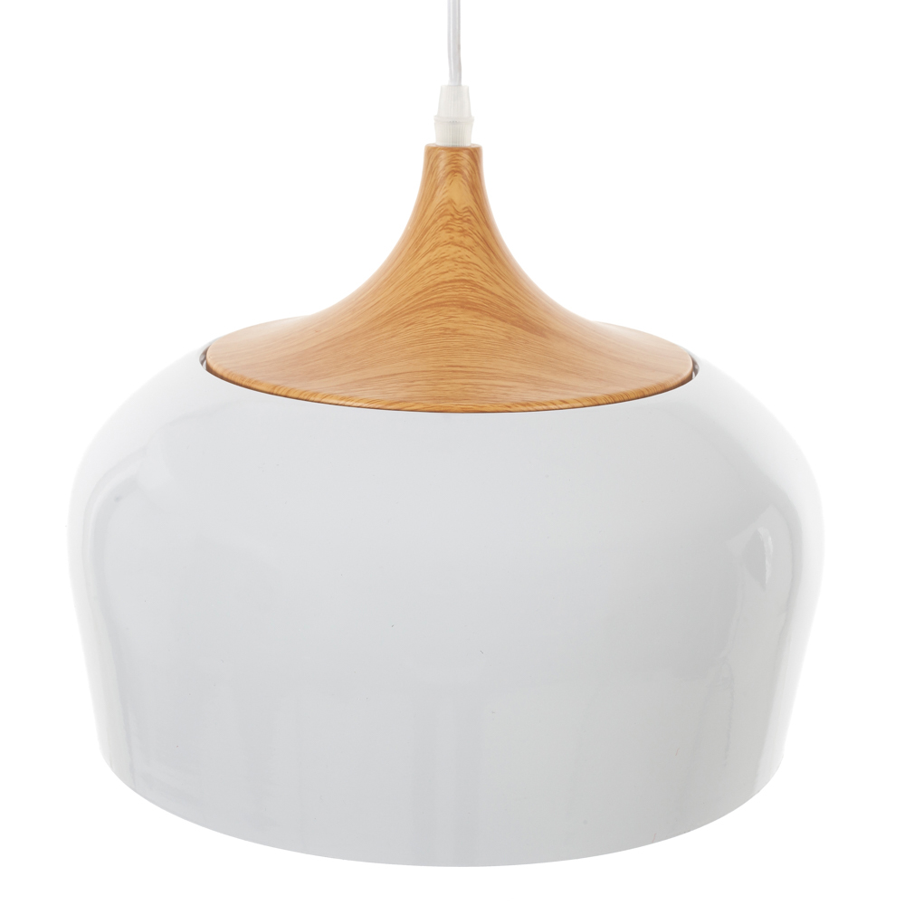 Artekko Aluminum Φωτιστικό Οροφής Μονόφωτο (Ε27) Λευκό Αλουμίνιο/Ξύλο (31x31x20)cm Artekko 023-3320