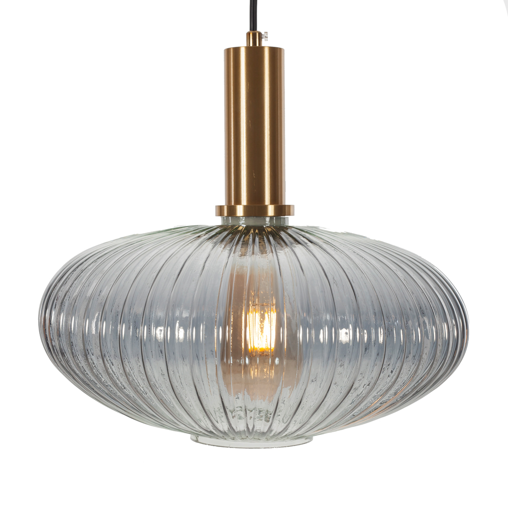 Artekko Glassy Φωτιστικό Οροφής Μονόφωτο (Ε27) Φιμέ Γκρι/Χρυσό Γυαλί/Μέταλλο (30x30x30)cm Artekko 023-3343