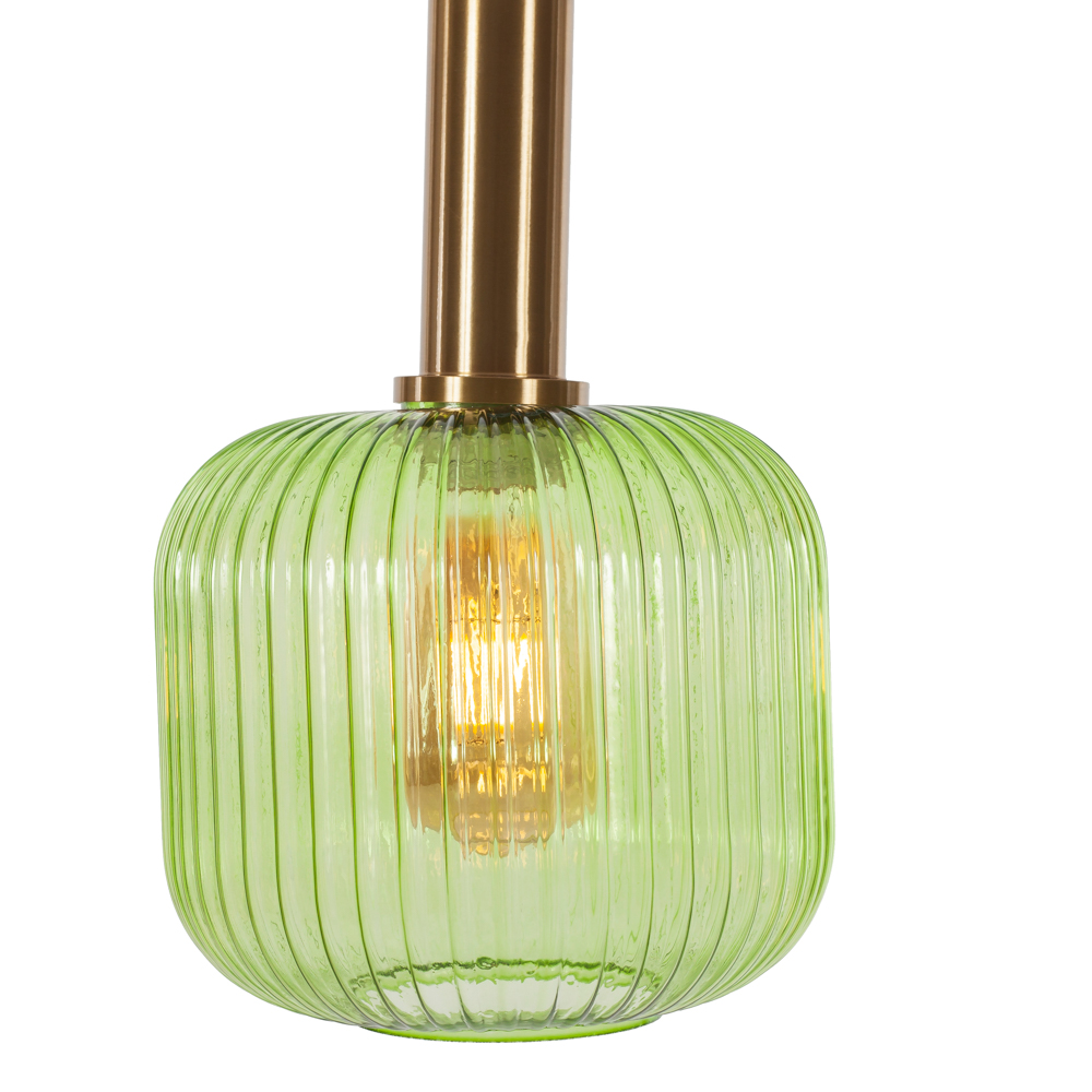 Artekko Glassy Φωτιστικό Οροφής Μονόφωτο (Ε27) Φιμέ Πράσινο/Χρυσό Γυαλί/Μέταλλο (20x20x30)cm Artekko 023-3344