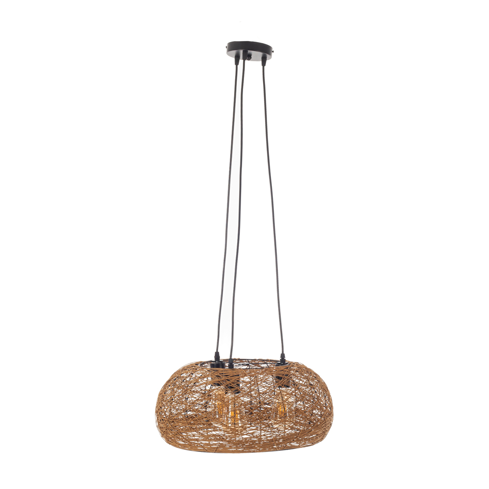 Artekko Bamboo Φωτιστικό Οροφής Μονόφωτο (Ε27) Φυσική Απόχρωση (50x50x23)cm Artekko 023-3357