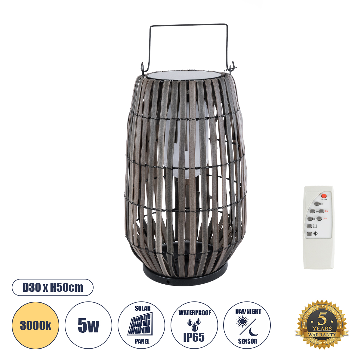 02306 GloboStar® NETLEY 02306 Boho Αυτόνομο Ηλιακό Κρεμαστό/Επιτραπέζιο Φωτιστικό Πορτατίφ LED 5W 200lm 180° με Ενσωματωμένη Μπαταρία IP65 Θερμό Λευκό 3000K Γκρι Ξύλο – Μ30 x Π30 x Υ50cm – 2 Χρόνια Εγγύηση 02306 GloboStar® NETLEY 02306 Boho Αυτόνομο Ηλιακό Κρεμαστό/Επιτραπέζιο Φωτιστικό Πορτατίφ LED 5W 200lm 180° με Ενσωματωμένη Μπαταρία IP65 Θερμό Λευκό 3000K Γκρι Ξύλο – Μ30 x Π30 x Υ50cm – 2 Χρόνια Εγγύηση