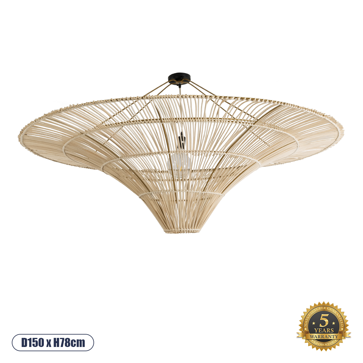 02309 GloboStar® PALERMO 02309 Boho Φωτιστικό Οροφής Πλέγμα Μονόφωτο 1 x E27 IP20 Μπεζ Ξύλο – Μ150 x Π150 x Υ78cm 02309 GloboStar® PALERMO 02309 Boho Φωτιστικό Οροφής Πλέγμα Μονόφωτο 1 x E27 IP20 Μπεζ Ξύλο – Μ150 x Π150 x Υ78cm