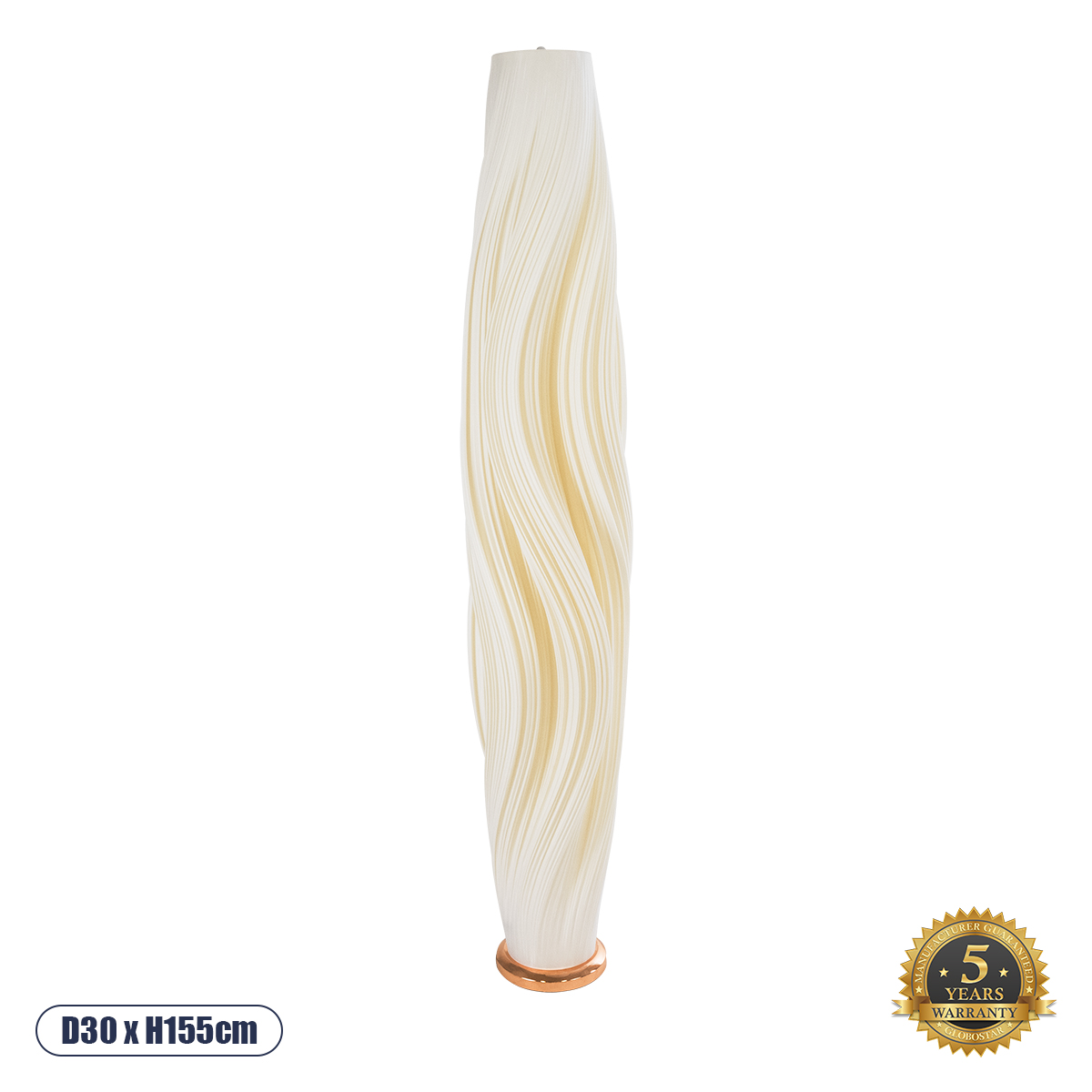 02312 GloboStar® CERULEAN 02312 Μοντέρνο Επιδαπέδιο Φωτιστικό Μονόφωτο 1 x E27 IP20 Μπεζ & Λευκό Πολυβινυλοχλωρίδιο με Χάλκινο Μέταλλο – Μ30 x Π30 x Υ155cm 02312 GloboStar® CERULEAN 02312 Μοντέρνο Επιδαπέδιο Φωτιστικό Μονόφωτο 1 x E27 IP20 Μπεζ & Λευκό Πολυβινυλοχλωρίδιο με Χάλκινο Μέταλλο – Μ30 x Π30 x Υ155cm